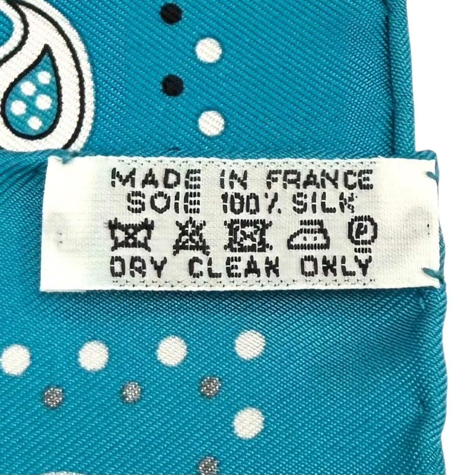 Hermes Carre 55 Ex Libris Silk 100% Scarf Turquoise — view 8