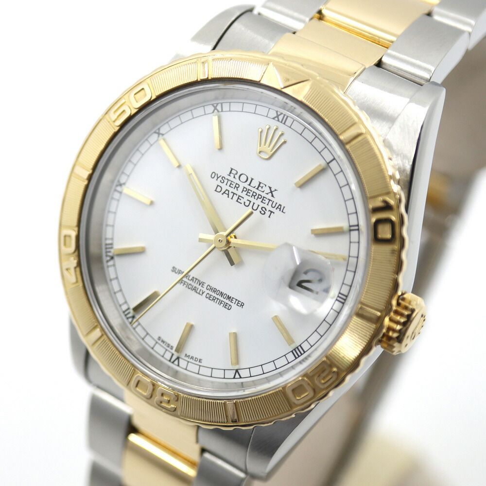 Rolex Datejust Thunderbird White Number Watch SS YG Oyster Bracelet Combination — view 2