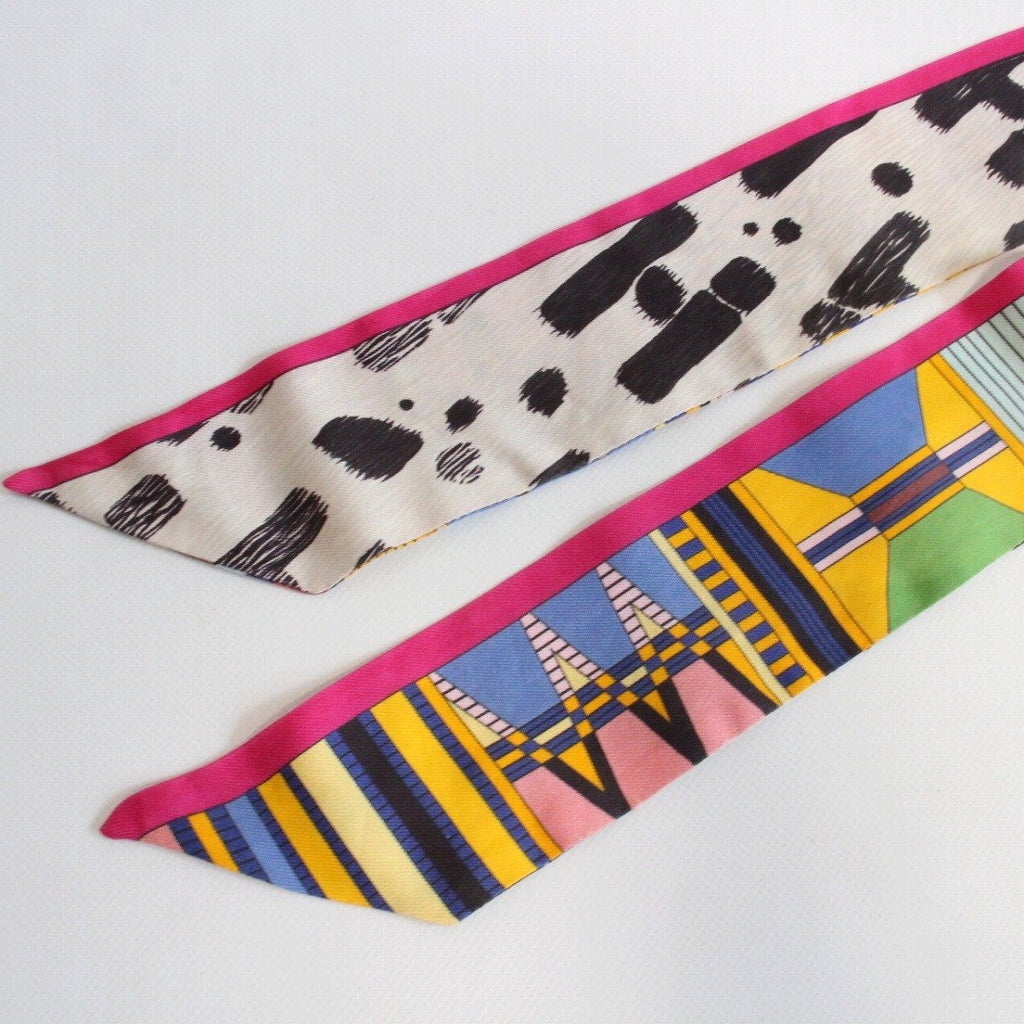 Hermes Twilly Wild and Camouflage Silk 100% Pink Pawn — view 6