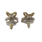 Chanel 24k CC Logo Ribbon Earrings Silver Color Gold KH — view 4