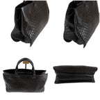 Bottega Veneta Intrecciato Leather Tote 2-Way Shoulder Bag Black Business — view 4