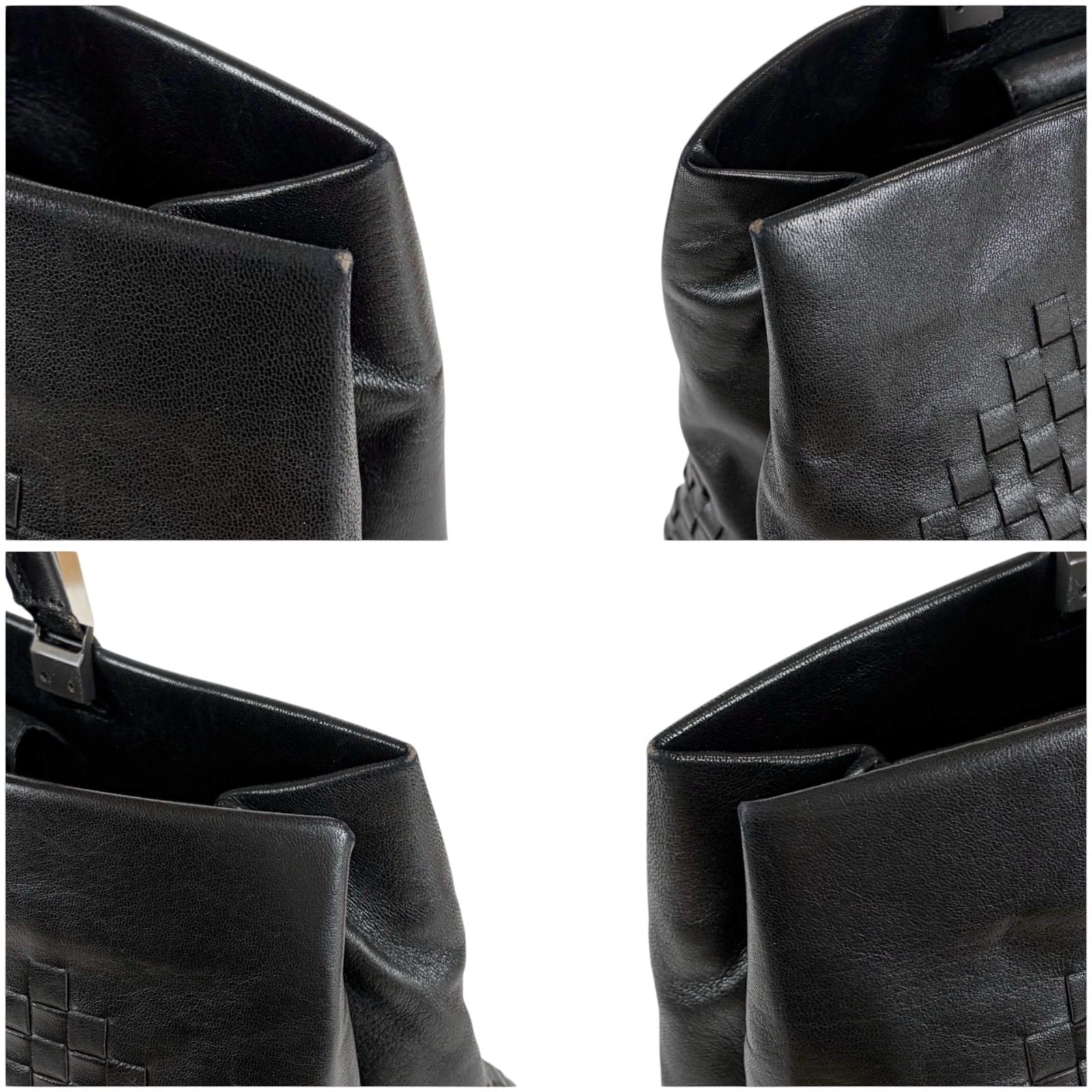 Bottega Veneta Intrecciato Leather Tote 2-Way Shoulder Bag Black Business — view 5