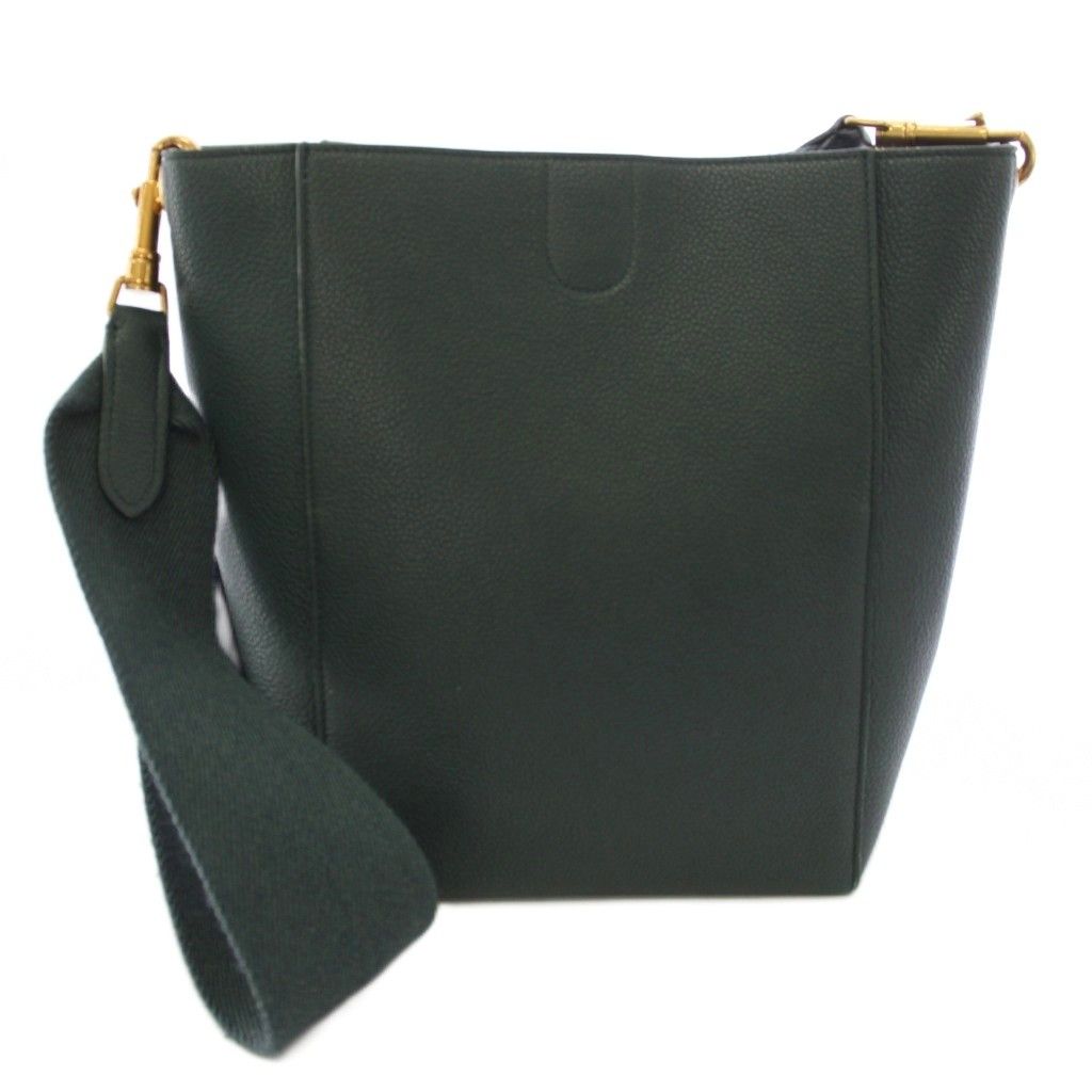 Celine Sangle Small Bucket Bag Leather Green TK 36 OH — view 2