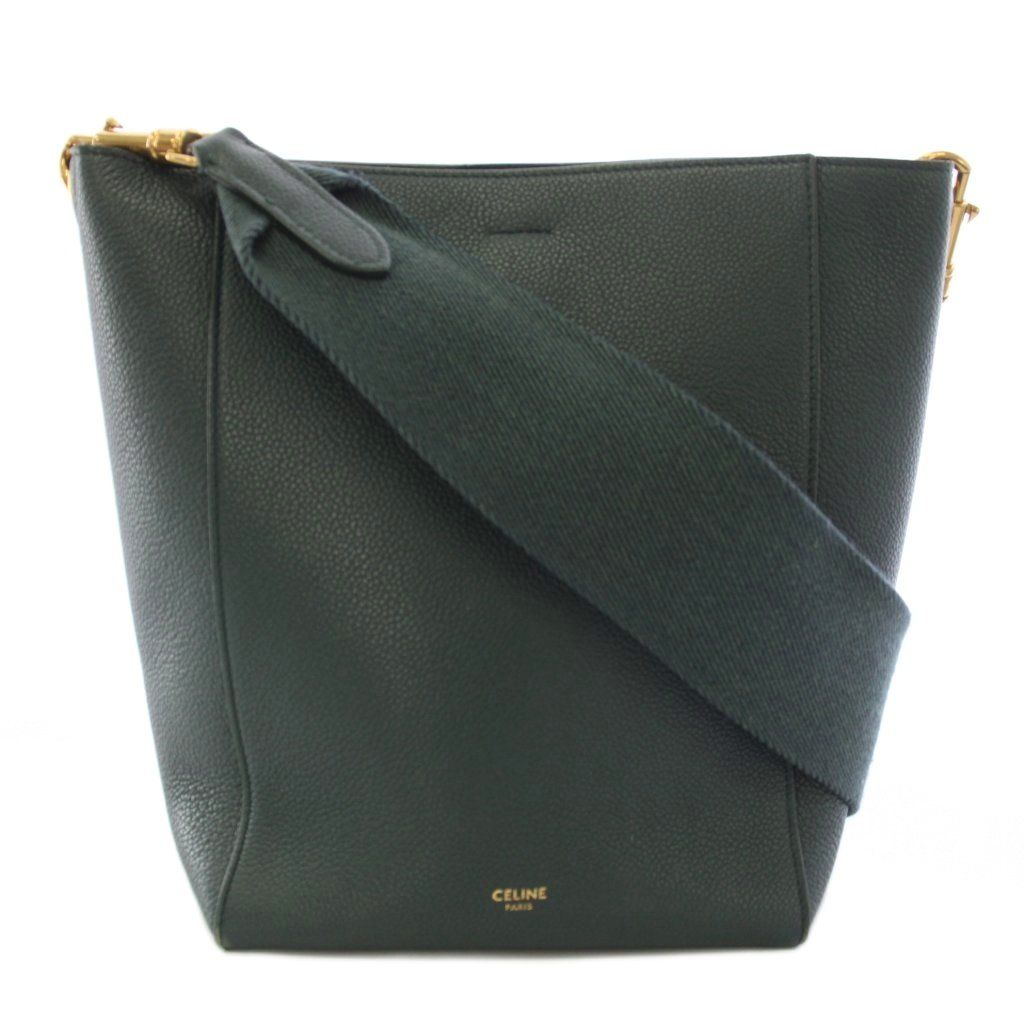 Celine Sangle Small Bucket Bag Leather Green TK 36 OH