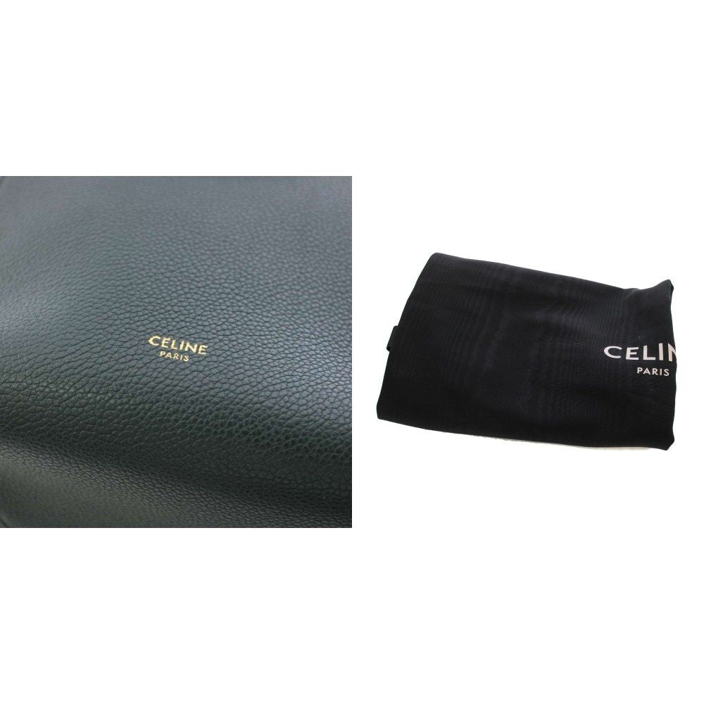 Celine Sangle Small Bucket Bag Leather Green TK 36 OH — view 9