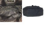 Prada Tessuto Black Silver Nylon Leather Shoulder — view 9