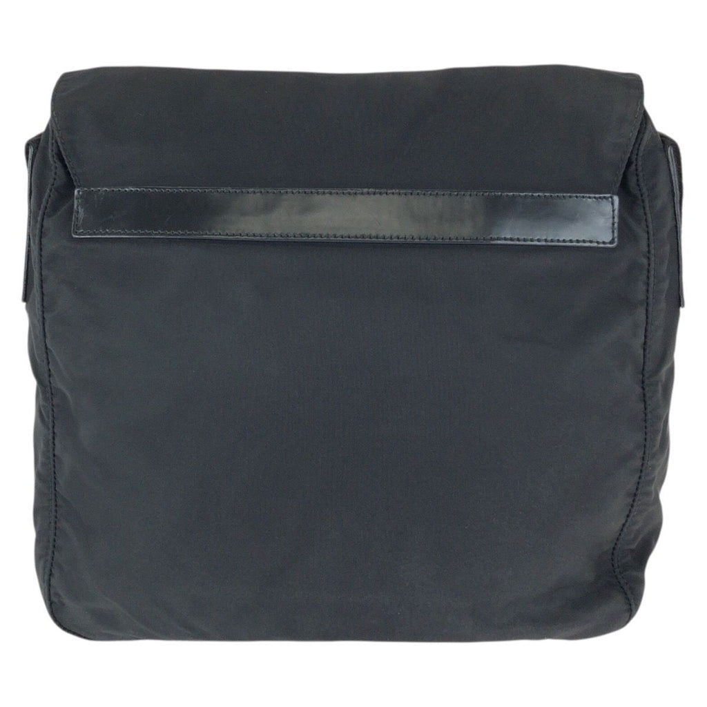 Prada Tessuto Black Silver Nylon Leather Shoulder — view 2