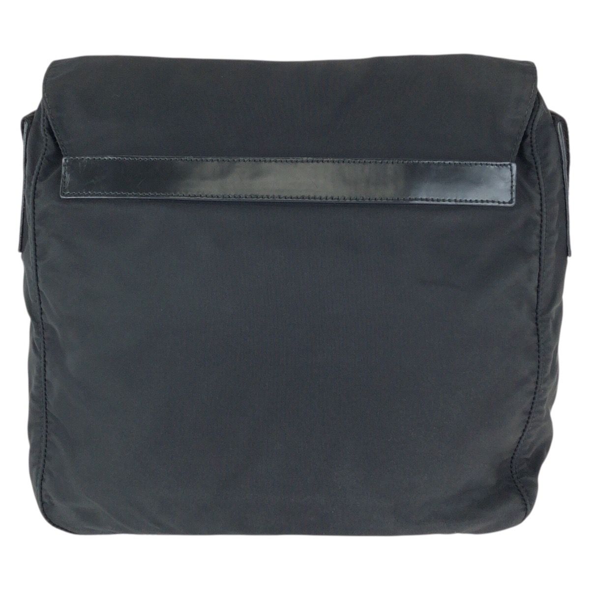 Prada Tessuto Black Silver Nylon Leather Shoulder — view 2