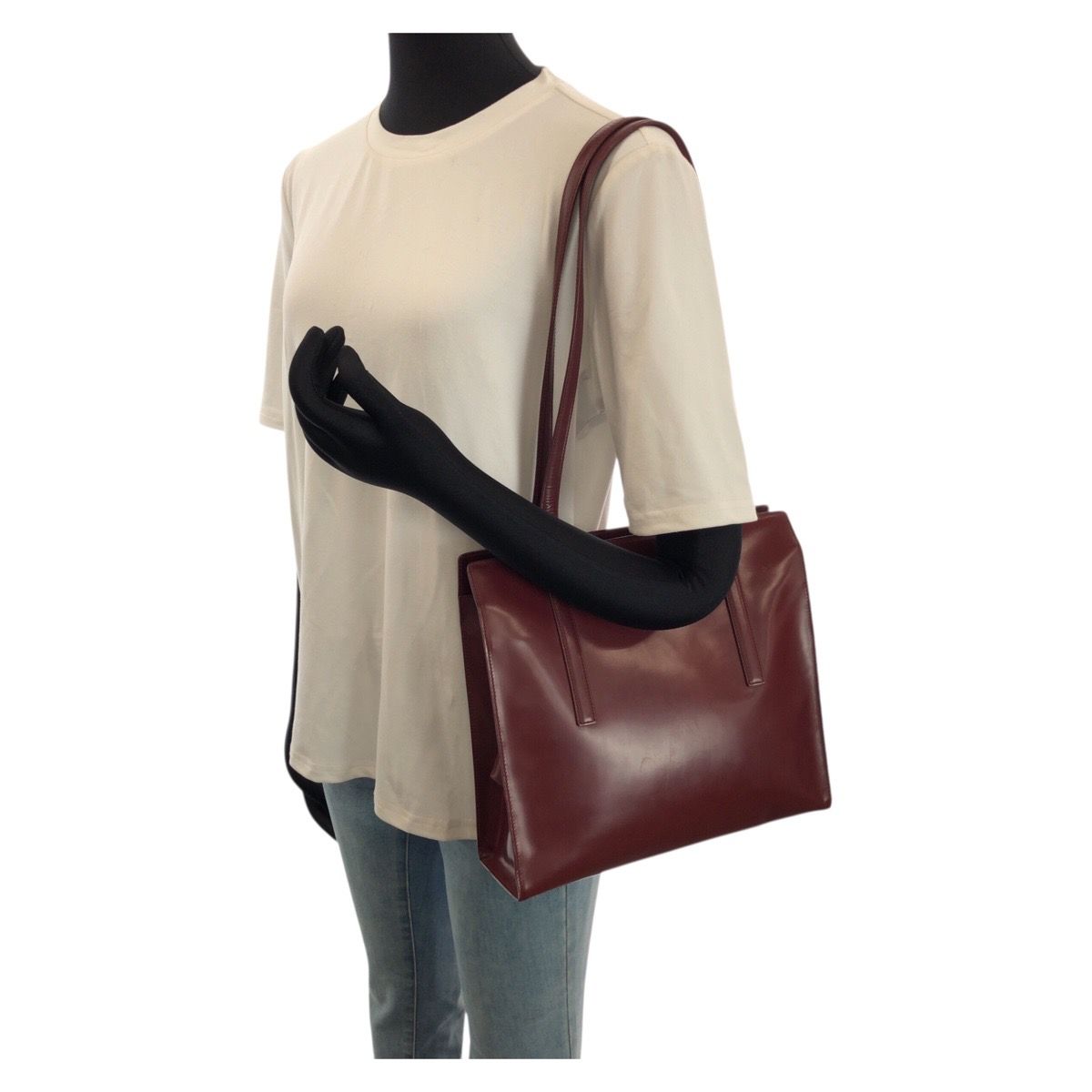 Prada Spazzolato Winered Bordeaux Patent Leather Shoulder — view 7