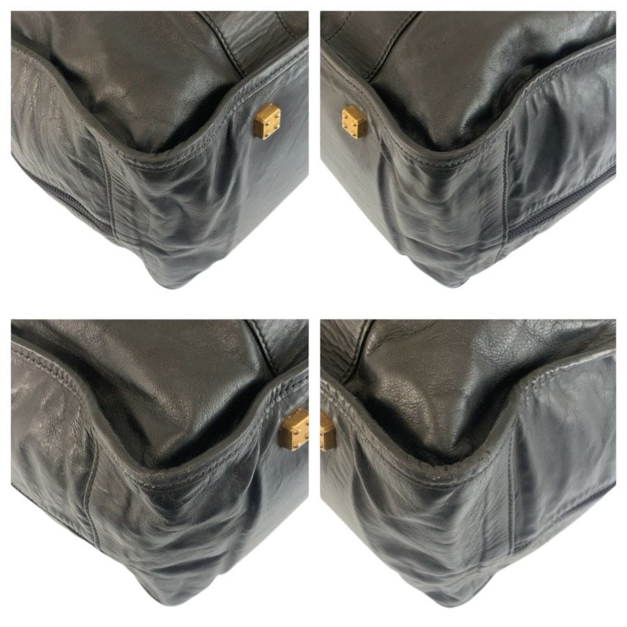 Loewe Anagram Black Gold Leather Boston — view 4