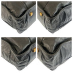 Loewe Anagram Black Gold Leather Boston — view 4