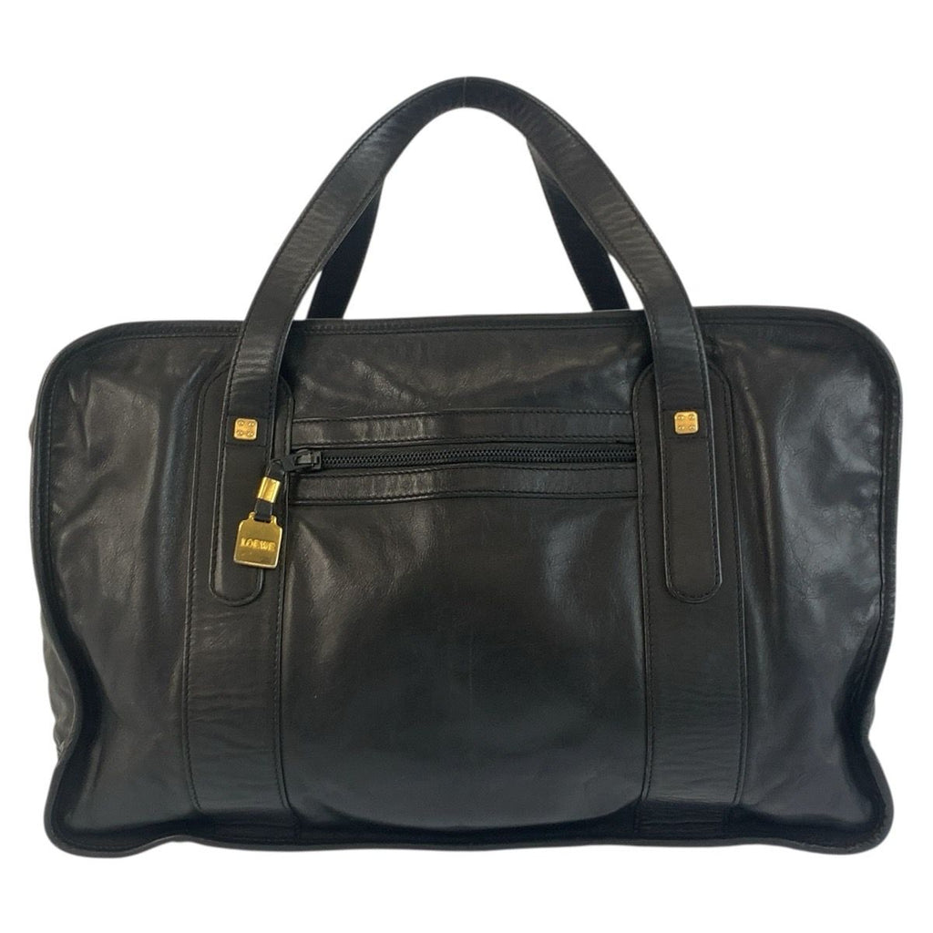 Loewe Anagram Black Gold Leather Boston — view 2