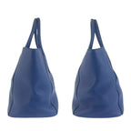 Prada Vitello Daino Blue Gold Leather Tote — view 7