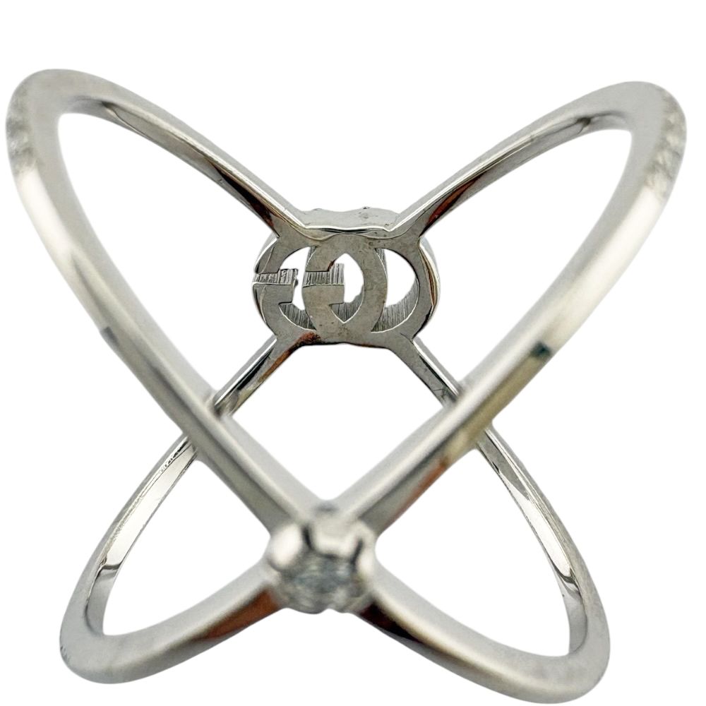 Gucci Italy GG Running Ring 18k White Gold Diamond — view 5