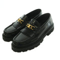 Celine with Triomphe Chain Margaret Loafers Leather 38 Black