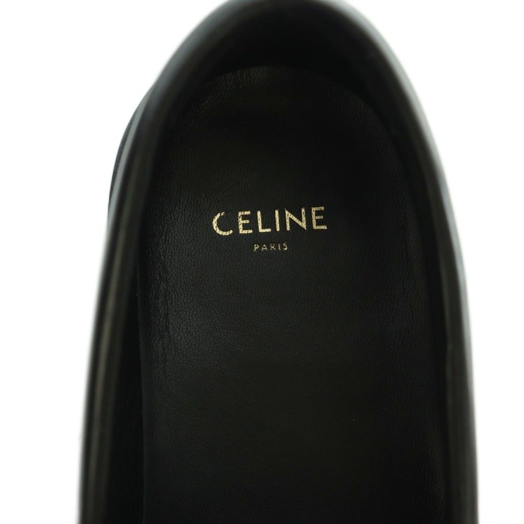 Celine with Triomphe Chain Margaret Loafers Leather 38 Black — view 8