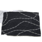 Louis Vuitton Shawl Large Monogram Etole Chain Fringe Black Scarf — view 3
