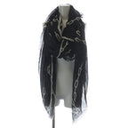 Louis Vuitton Shawl Large Monogram Etole Chain Fringe Black Scarf — view 2