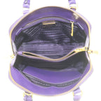 Prada Saffiano Luxe 2-Way Handbag Shoulder Triangle Plate Logo Bicolor Leather — view 5