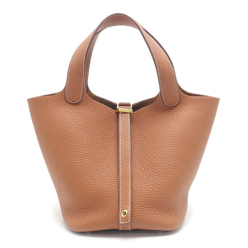 Hermes Picotin Lock PM Handbag Brown Gold