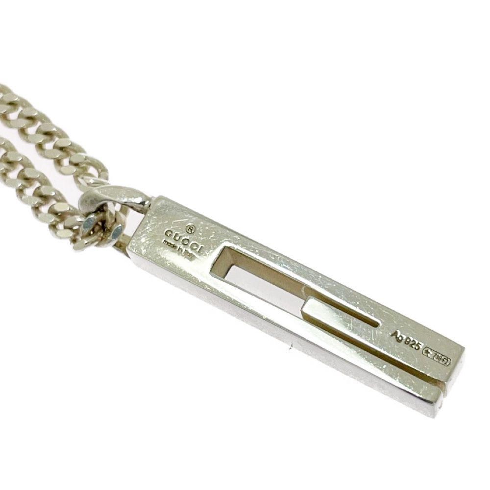 Gucci Silver Logo Plate Necklace — view 6