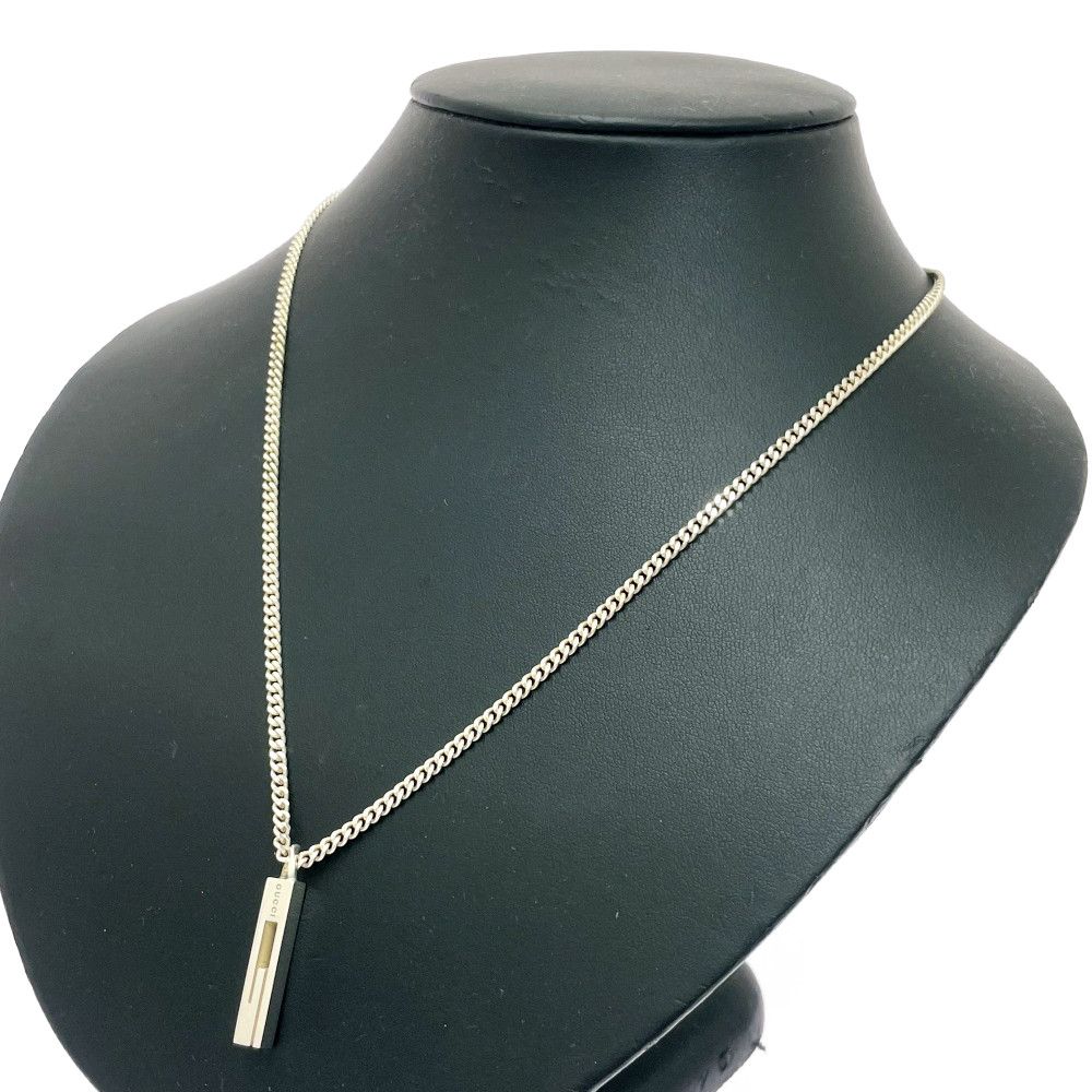 Gucci Silver Logo Plate Necklace — view 4