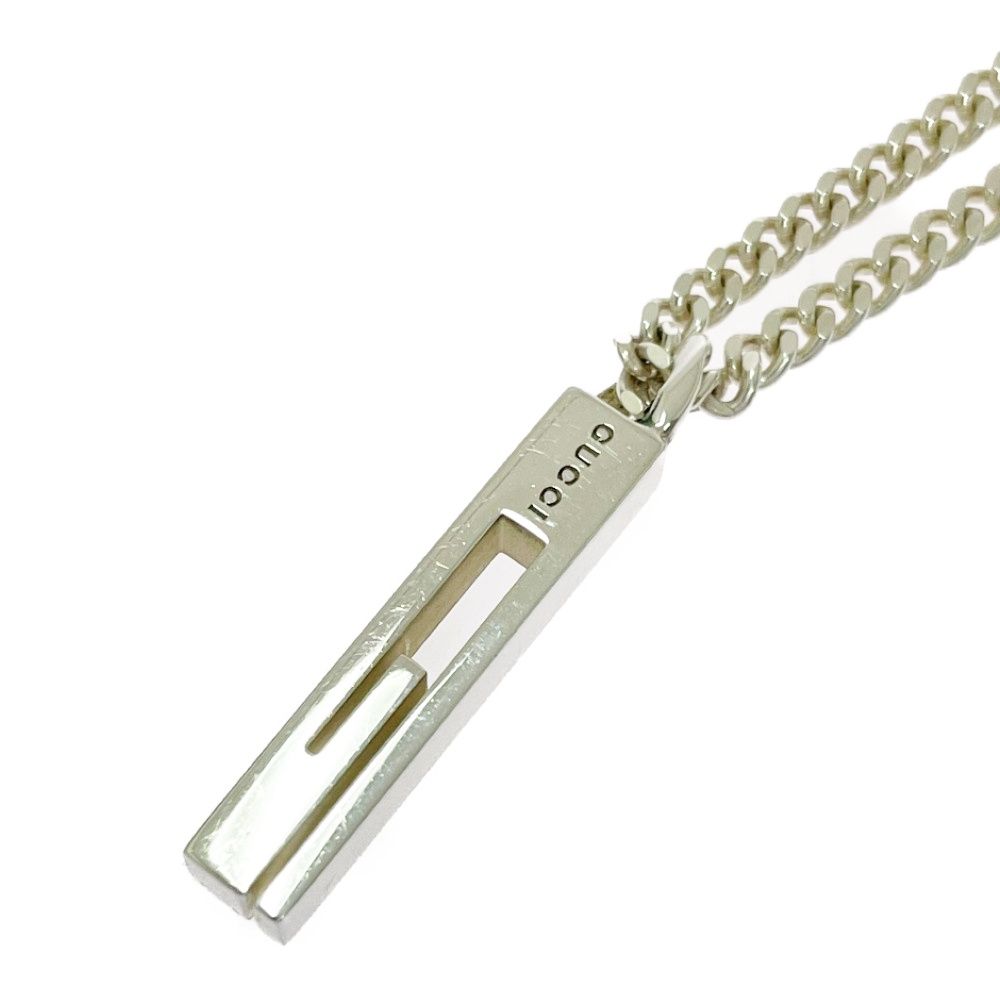 Gucci Silver Logo Plate Necklace — view 5