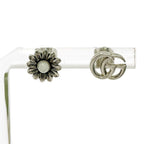 Gucci Silver Double Studs Flower Earrings — view 2