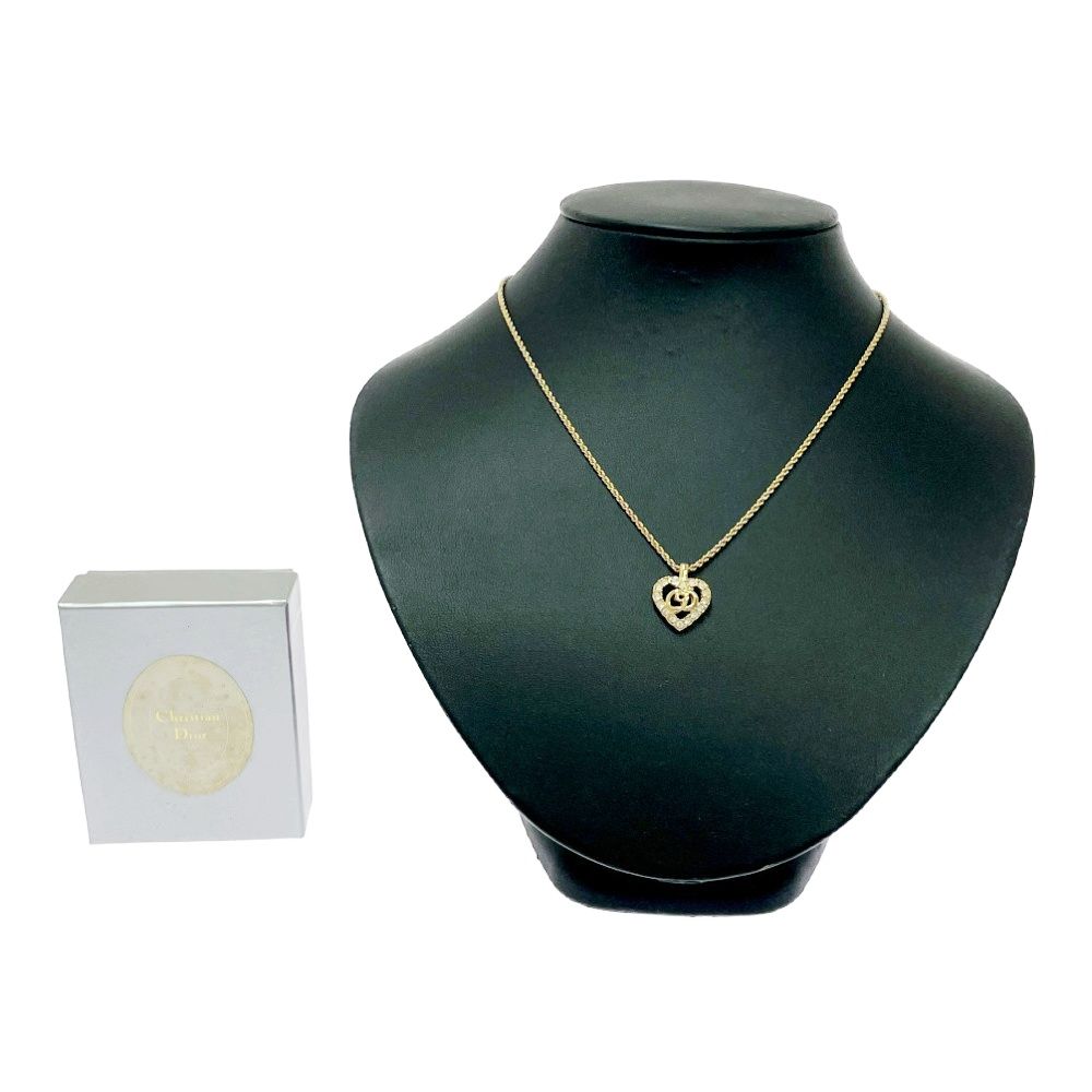 Dior Heart CD Logo Necklace Gold