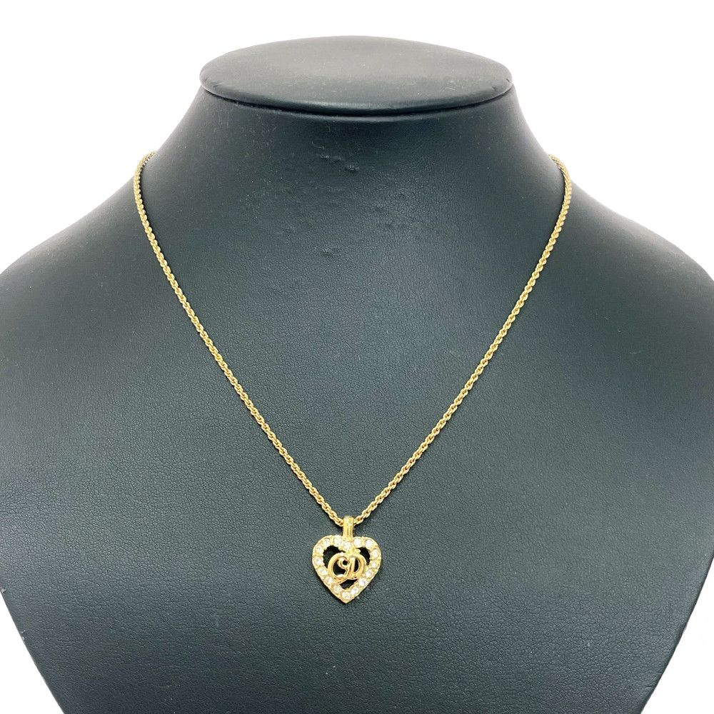 Dior Heart CD Logo Necklace Gold — view 2