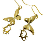 Dior Swing Butterfly Earrings Gold — view 6