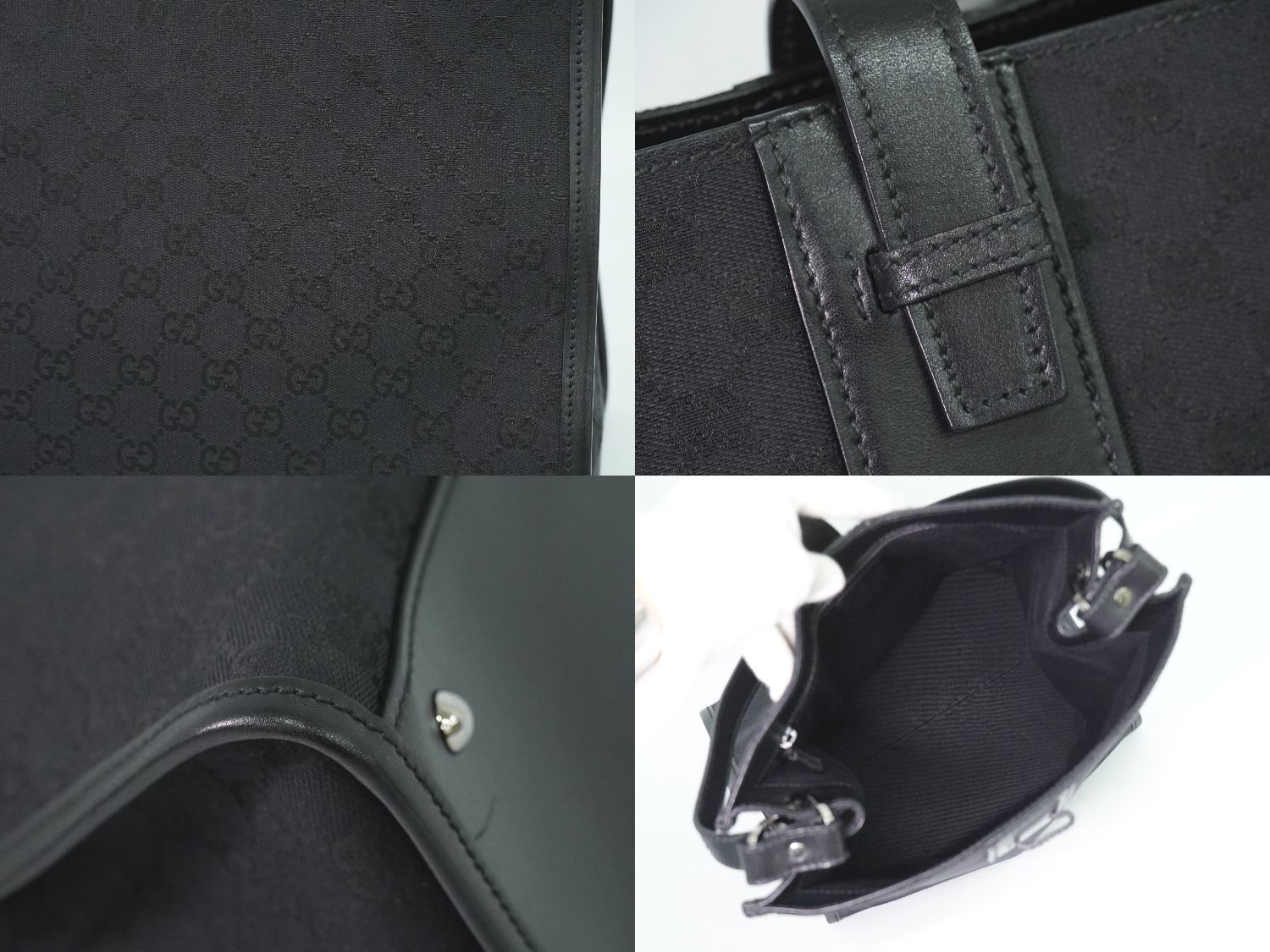 Gucci GG Canvas Shoulder Bag Black — view 8