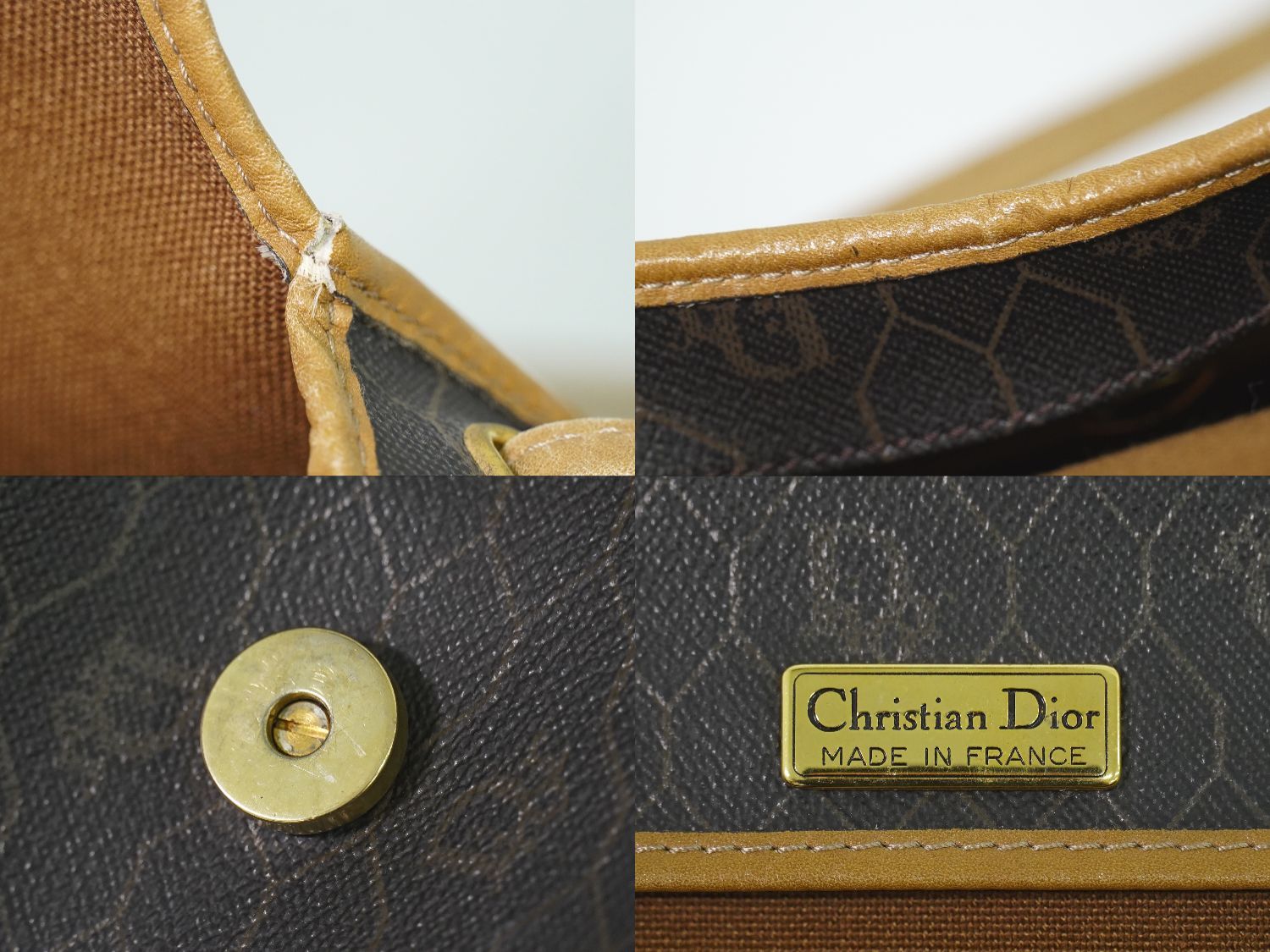 Dior Honeycomb Pattern Shoulder Bag Pochette Black — view 9