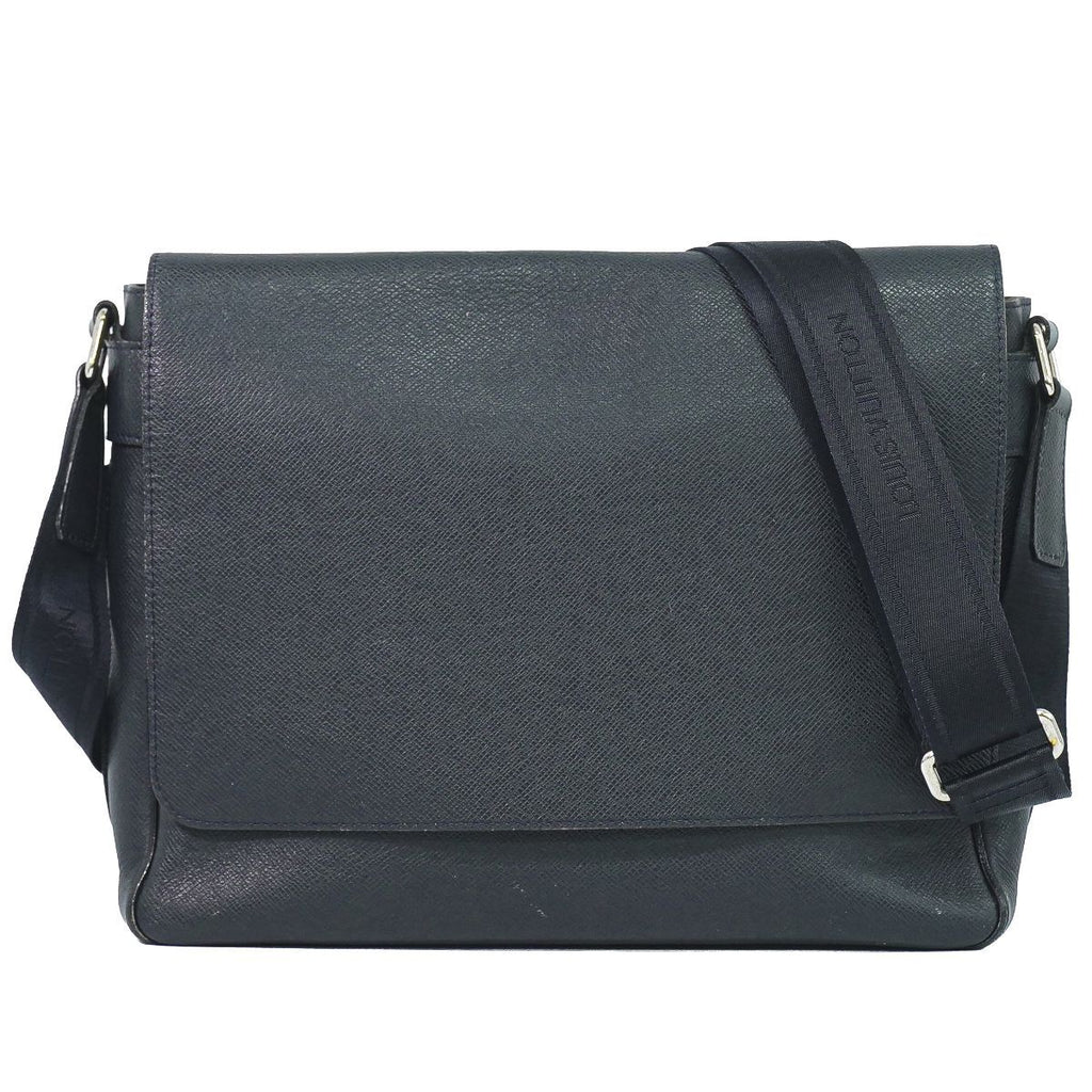 Louis Vuitton LV Roman MM Taiga Leather Shoulder Bag Boreal Dark Navy
