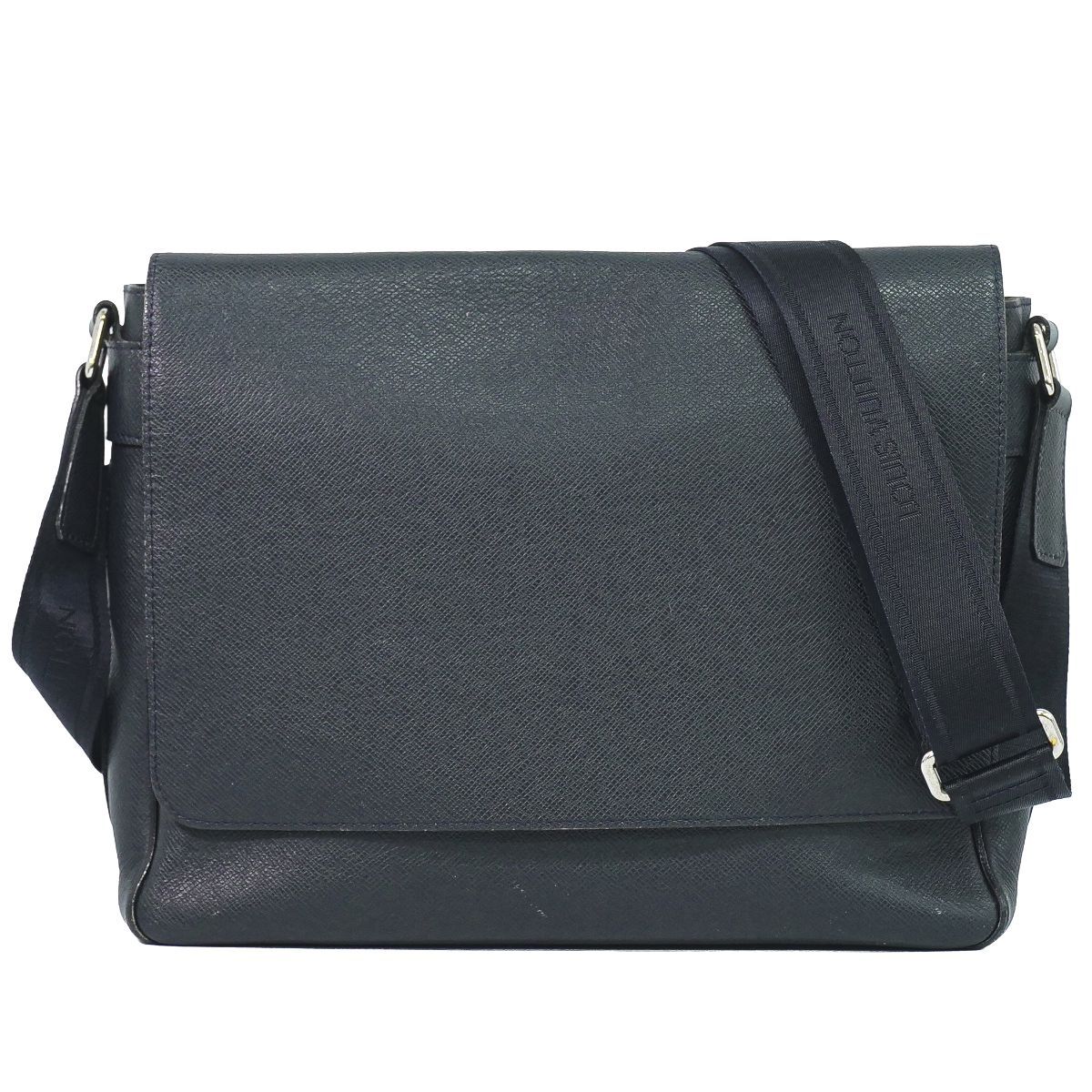 Louis Vuitton LV Roman MM Taiga Leather Shoulder Bag Boreal Dark Navy
