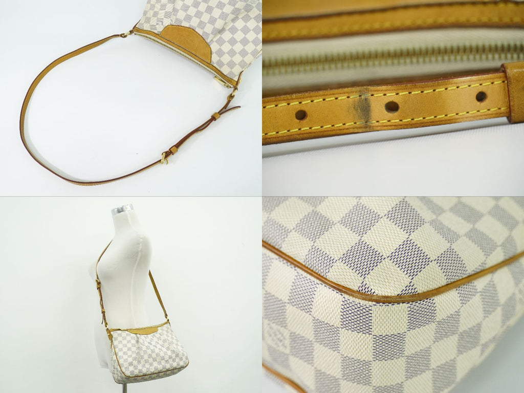 Louis Vuitton LV Siracusa PM Damier Azur Shoulder Bag Pochette White Gray — view 6