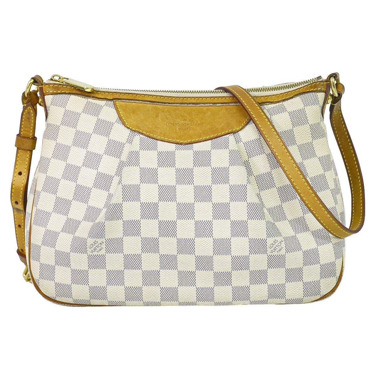 Louis Vuitton LV Siracusa PM Damier Azur Shoulder Bag Pochette White Gray