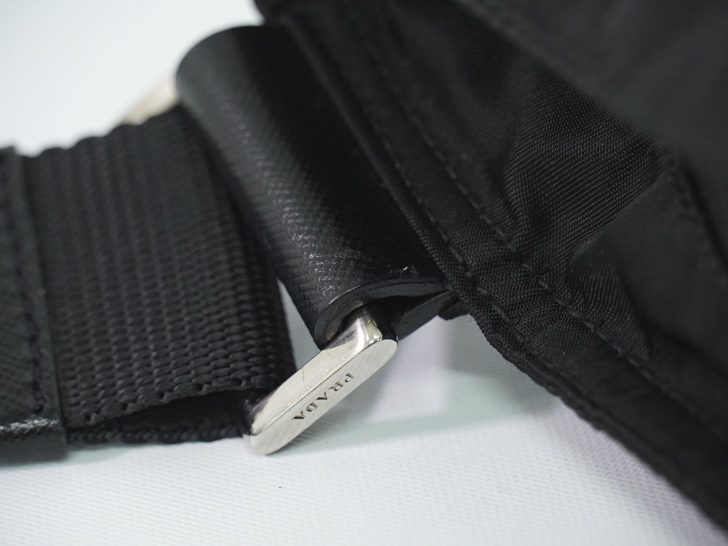 Prada Nylon Shoulder Bag Pochette Black — view 6