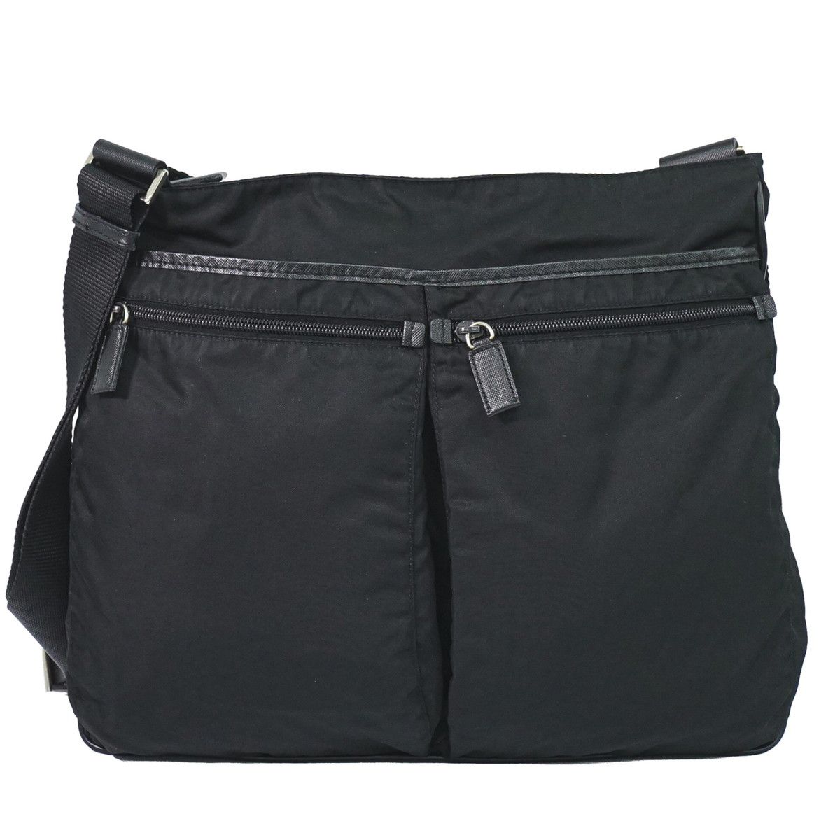 Prada Nylon Shoulder Bag Pochette Black