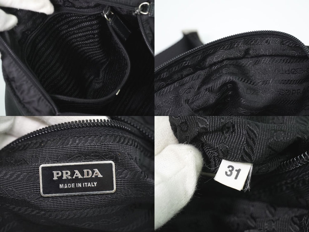 Prada Nylon Shoulder Bag Pochette Black — view 9