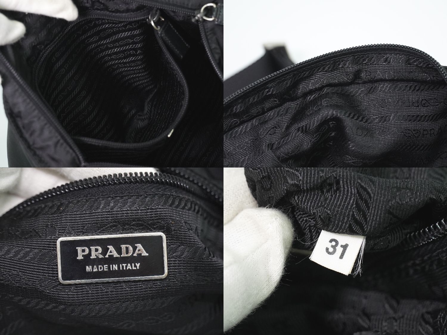 Prada Nylon Shoulder Bag Pochette Black — view 9