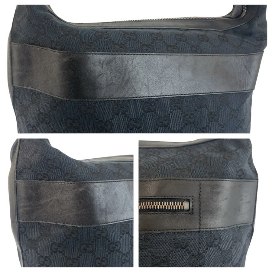 Gucci Black Silver GG Canvas Leather 001 Shoulder — view 5