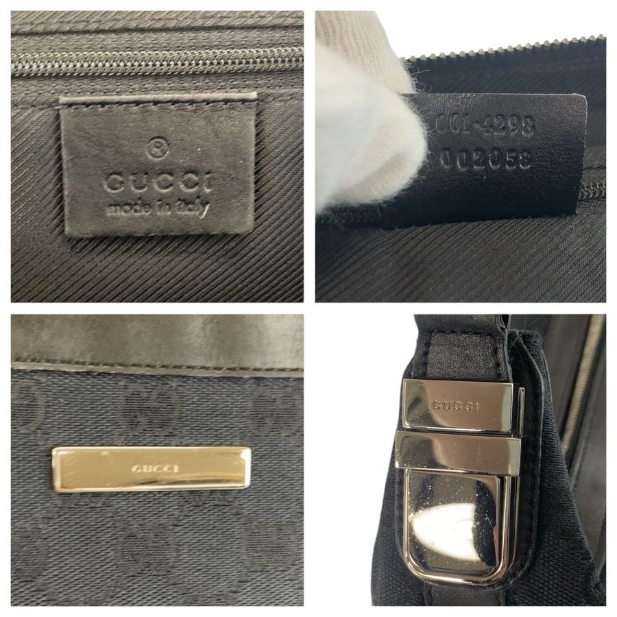 Gucci Black Silver GG Canvas Leather 001 Shoulder — view 3