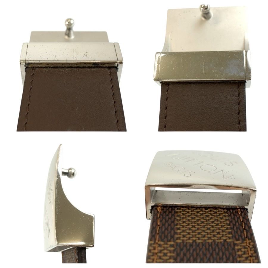 Louis Vuitton Damier Ceinture Carre Brown Silver Belt — view 7