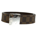 Louis Vuitton Damier Ceinture Carre Brown Silver Belt