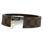 Louis Vuitton Damier Ceinture Carre Brown Silver Belt