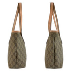 Gucci Pink Beige GG Supreme Canvas Leather Tote — view 8