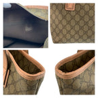 Gucci Pink Beige GG Supreme Canvas Leather Tote — view 5