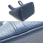 Hermes Picotin Lock PM Handbag Navy Silver — view 4