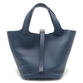 Hermes Picotin Lock PM Handbag Navy Silver